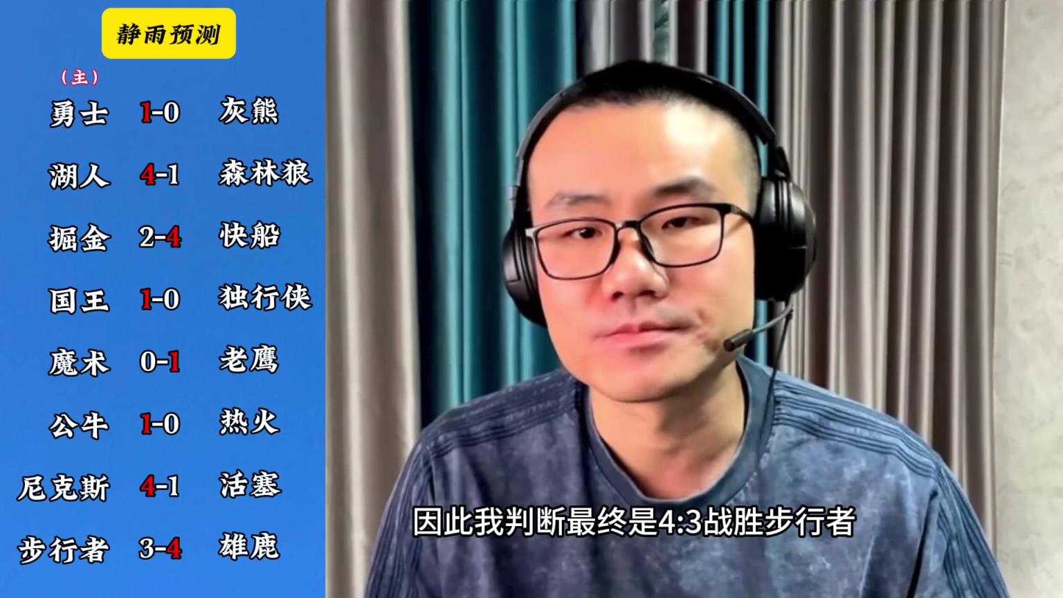 你同意嗎？靜雨對(duì)東西部季后賽球隊(duì)的預(yù)測(cè)：勇贏(yíng)熊 湖船尼鹿晉級(jí)